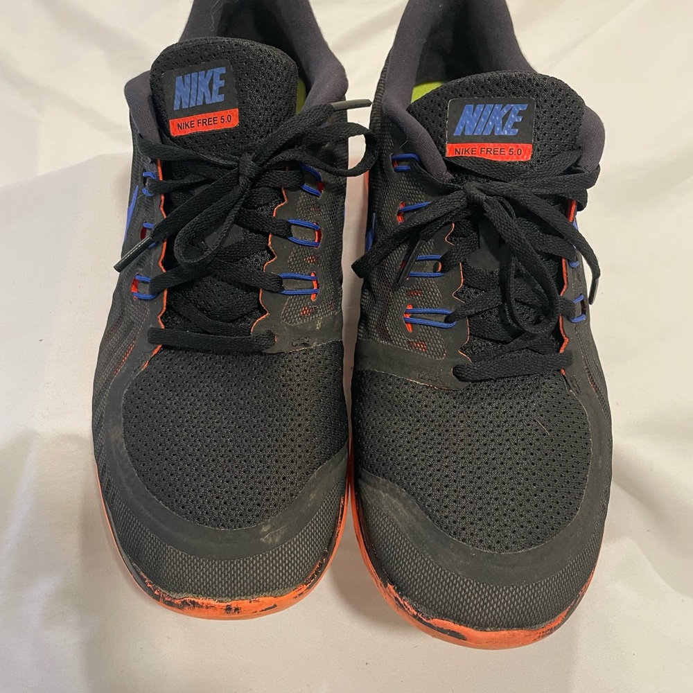 Nike Free 5.0 Black with Orange and Blue Accents